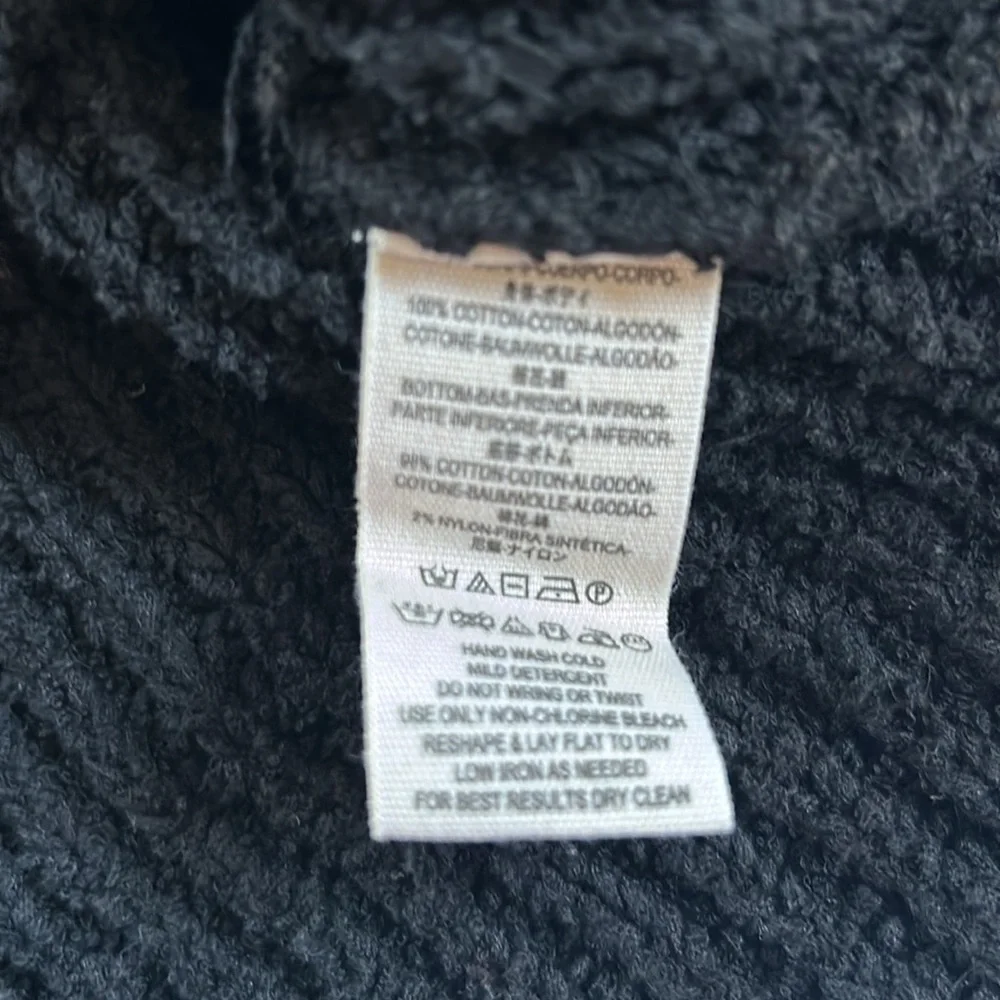 Free People Best of You V-Neck Cotton Sweater‎ Black Size XS